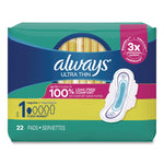 Ultra Thin Pads with Wings, Size 1, Regular Absorbency, 22 Pads/Pack, 12 Packs/Carton