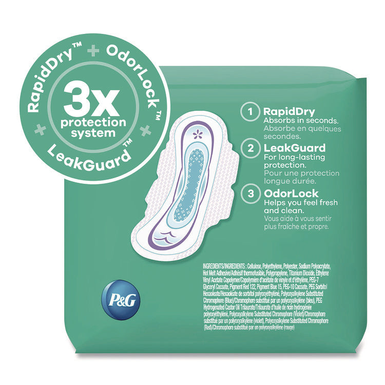 Ultra Thin Pads with Wings, Size 1, Regular Absorbency, 22 Pads/Pack, 12 Packs/Carton
