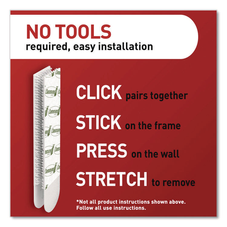 Picture Hanging Strips, X-Large, Removable, Holds up to 20 lbs per 4 Strips, White, 16 Pairs/Pack