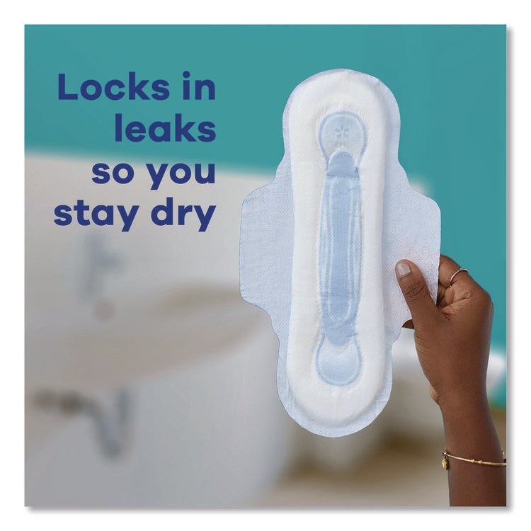 Maxi Long Super Daytime Pad with Wings, Size 2, Super Absorbency, 18/Pack, 8 Packs/Carton