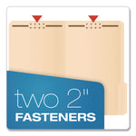 Manila Fastener Folders, 1.5" Expansion, 2 Fasteners, Legal Size, Manila Exterior, 50/Box