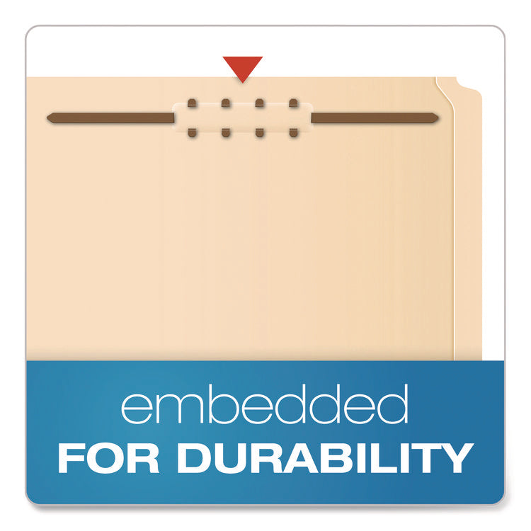 Manila Fastener Folders, 1.5" Expansion, 2 Fasteners, Legal Size, Manila Exterior, 50/Box