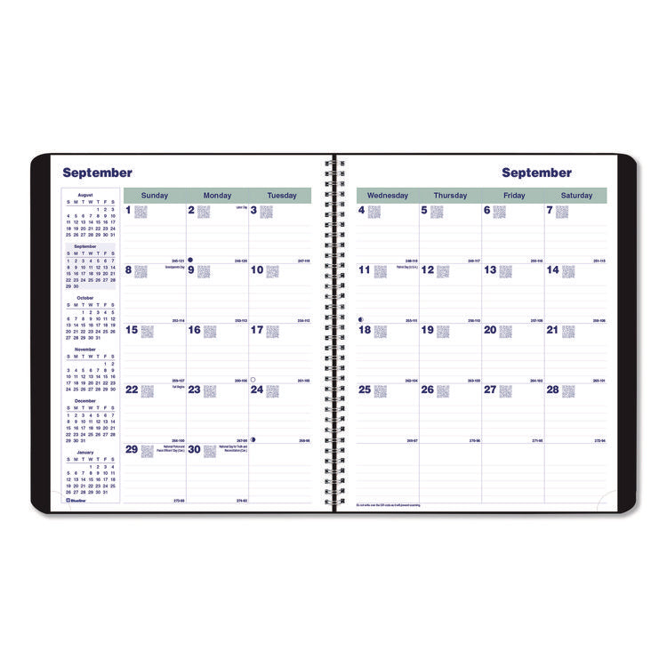 Plan and Link Monthly Planner, 9.25 x 7.25, Black Distressed Faux Leather Cover, 16-Month: Sept 2024 to Dec 2025