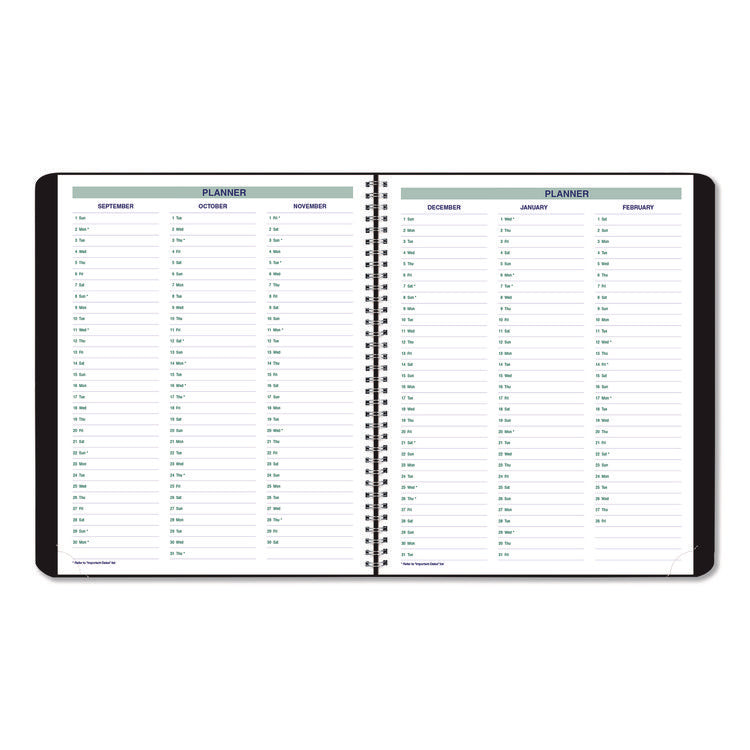 Plan and Link Monthly Planner, 9.25 x 7.25, Black Distressed Faux Leather Cover, 16-Month: Sept 2024 to Dec 2025
