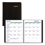 Plan and Link Monthly Planner, 9.25 x 7.25, Black Distressed Faux Leather Cover, 16-Month: Sept 2024 to Dec 2025
