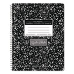 Signature Collection Spiralbound Composition Book, Medium/College Rule, Black Marble Cover, (70) 9.75 x 7 Sheets