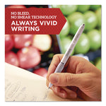 S-Gel Fashion Barrel Gel Pen, Retractable, Medium 0.7 mm, Black Ink, Pearl White Barrel, 8/Pack