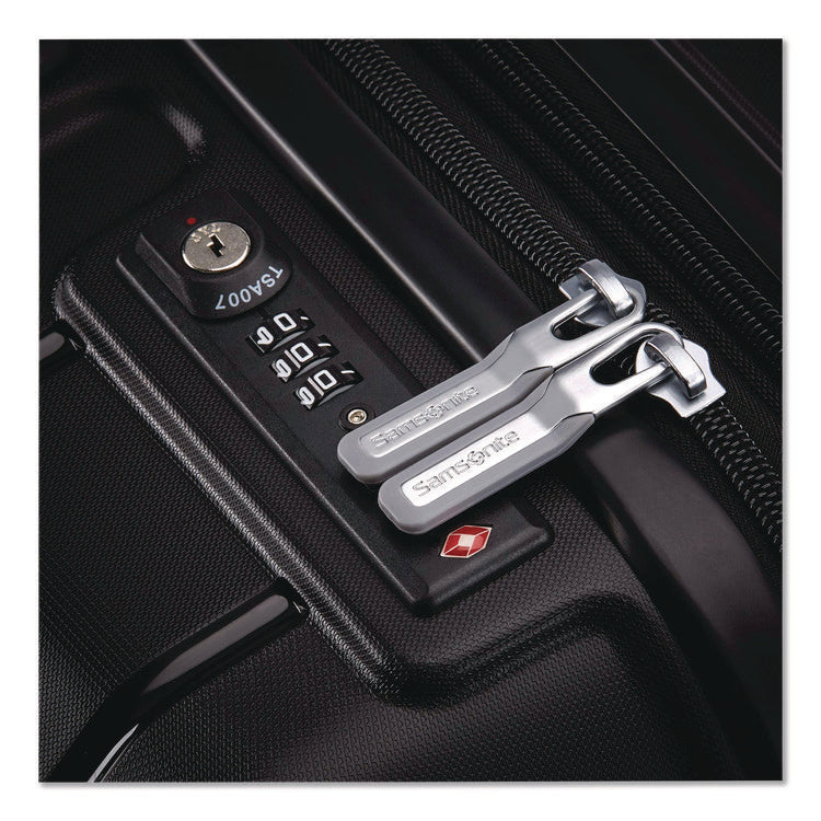 Freeform Hard Side Carry-On Suitcase, Four-Wheeled Spinner, 15.25 x 10 x 21.25, Black