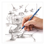 Pre-Sharpened Wooden Pencils with (20) Block Erasers, HB #2 Black Lead, Blue Barrel, 250/Pack