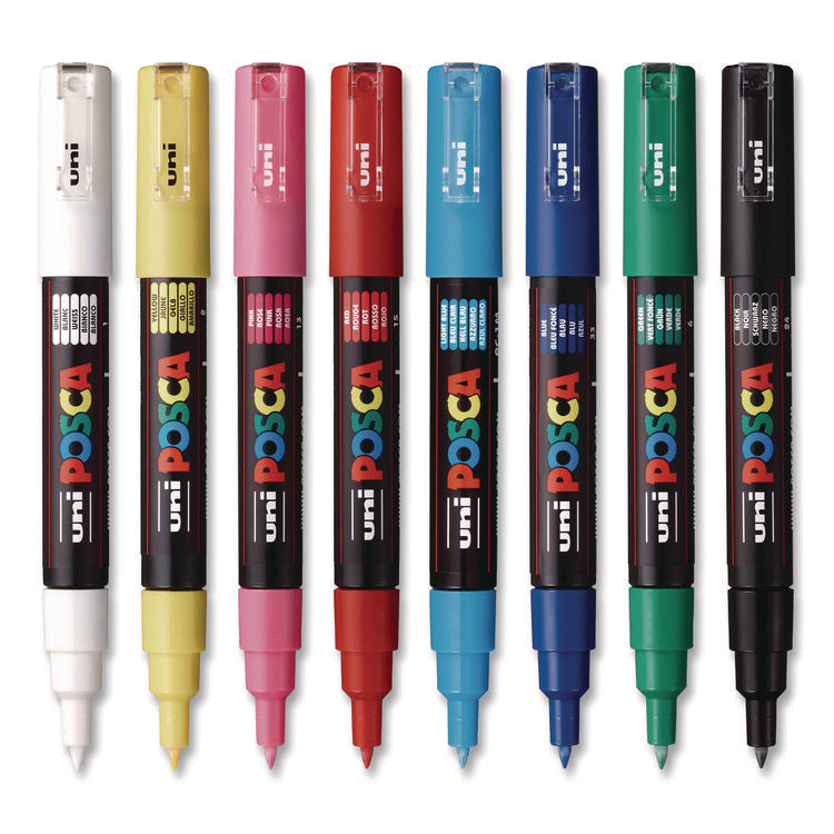 Water-Based Paint Markers, Extra-Fine Bullet Tip, Assorted Colors, 8/Pack