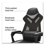 Vomax Bonded Leather Gaming Chair, Supports Up to 275 lb, 18.5" to 22.2" Seat Height, Black/Gray Back/Seat, Black Base