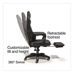 Vomax Bonded Leather Gaming Chair, Supports Up to 275 lb, 18.5" to 22.2" Seat Height, Black/Gray Back/Seat, Black Base