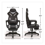 Vomax Bonded Leather Gaming Chair, Supports Up to 275 lb, 18.5" to 22.2" Seat Height, Black/Gray Back/Seat, Black Base