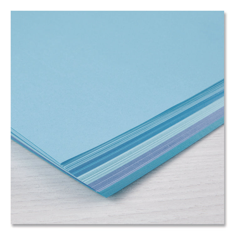 Color Paper - "Galactic Blues" Assortment, 24 lb Bond Weight, 8.5 x 11, Assorted Blue Colors, 100/Pack