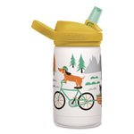 Eddy + Kids Water Bottle, Biking Dogs Design, 12 oz, Multicolor