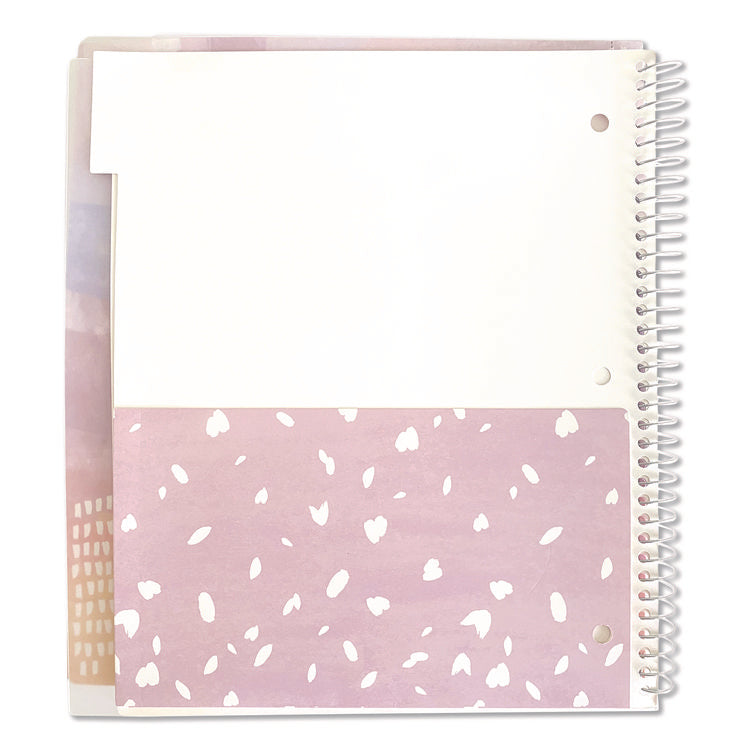 Silver Lining Five-Subject Spiral Notebook, Medium/College Rule, Randomly Assorted Cover Color/Design, (150) 11 x 9 Sheets