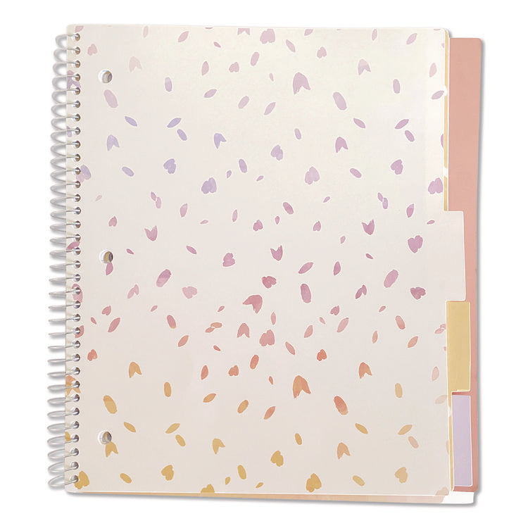 Silver Lining Five-Subject Spiral Notebook, Medium/College Rule, Randomly Assorted Cover Color/Design, (150) 11 x 9 Sheets
