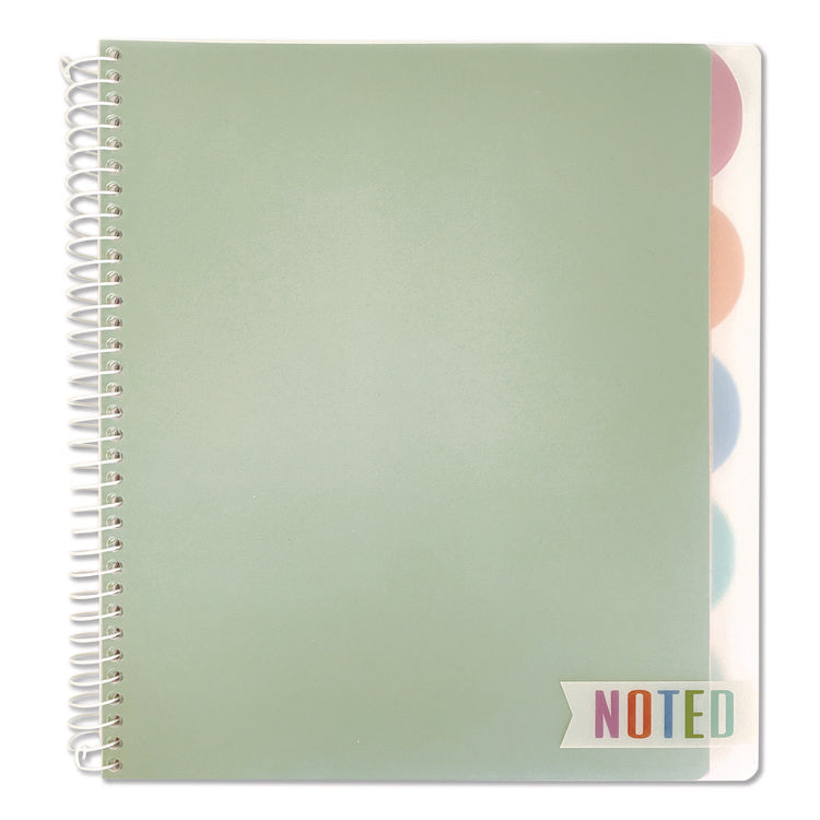 Noted Five-Subject Spiral Notebook, Medium/College Rule, Randomly Assorted Cover Color, (150) 11 x 8.5 Sheets