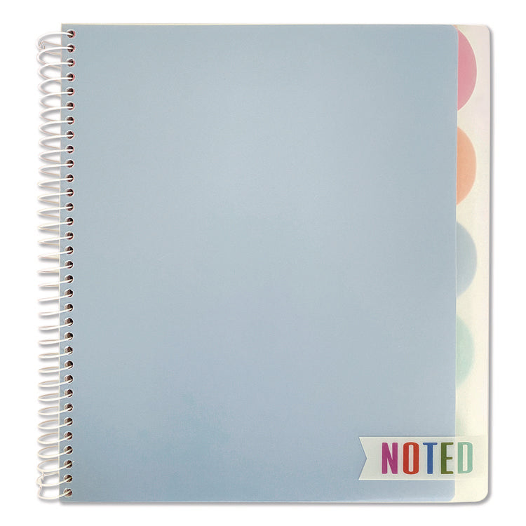 Noted Five-Subject Spiral Notebook, Medium/College Rule, Randomly Assorted Cover Color, (150) 11 x 8.5 Sheets
