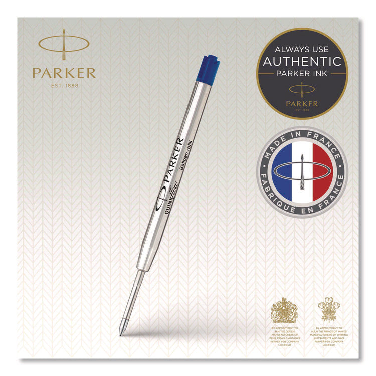 Refill For Parker Ballpoint Pens, Medium Conical Tip, Blue Ink