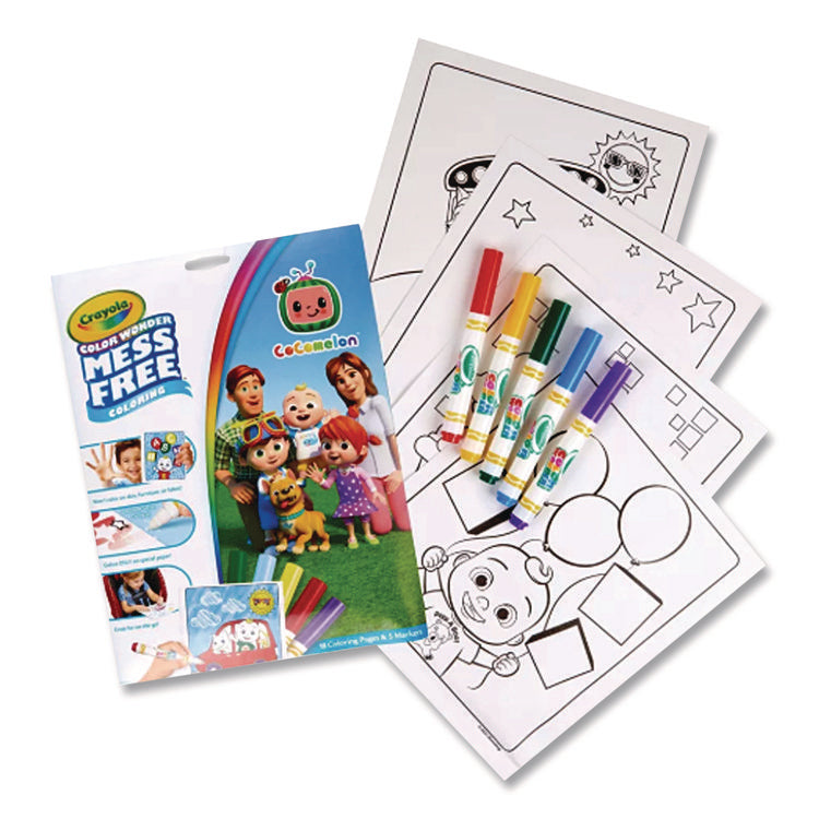 Cocomelon Color Wonder Kit, (18) Coloring Pages, (5) Cocomelon Collection Markers
