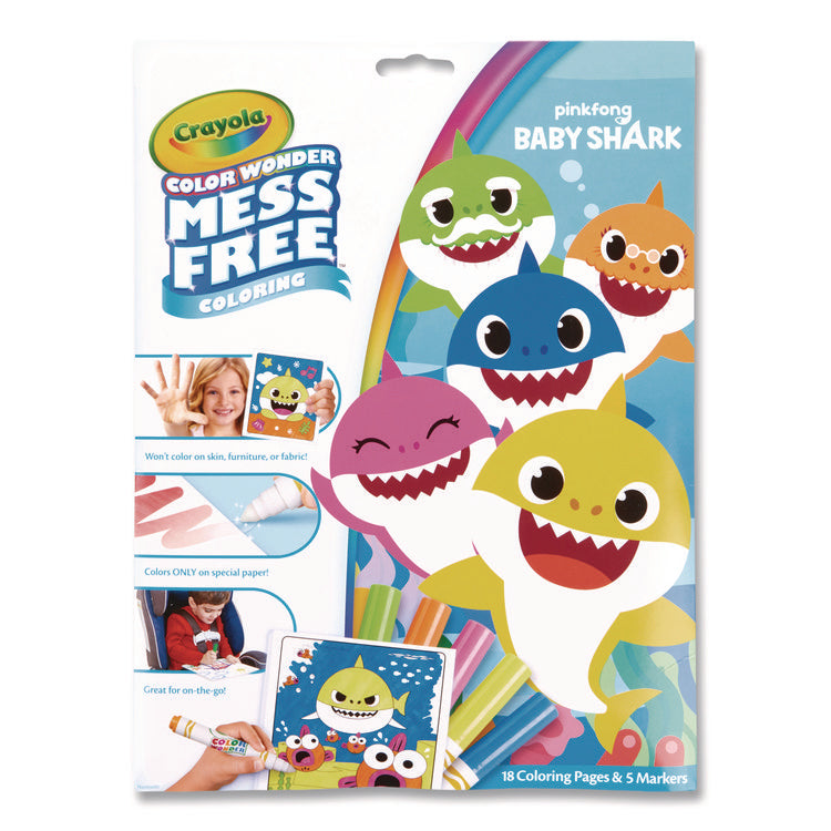 Pinkfong Baby Shark Color Wonder Kit, (18) Coloring Pages, (5) Baby Shark Collection Markers