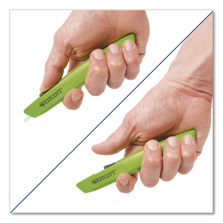 Full-Size Safety Cutter, ABS Handle, Green, 12/Pack