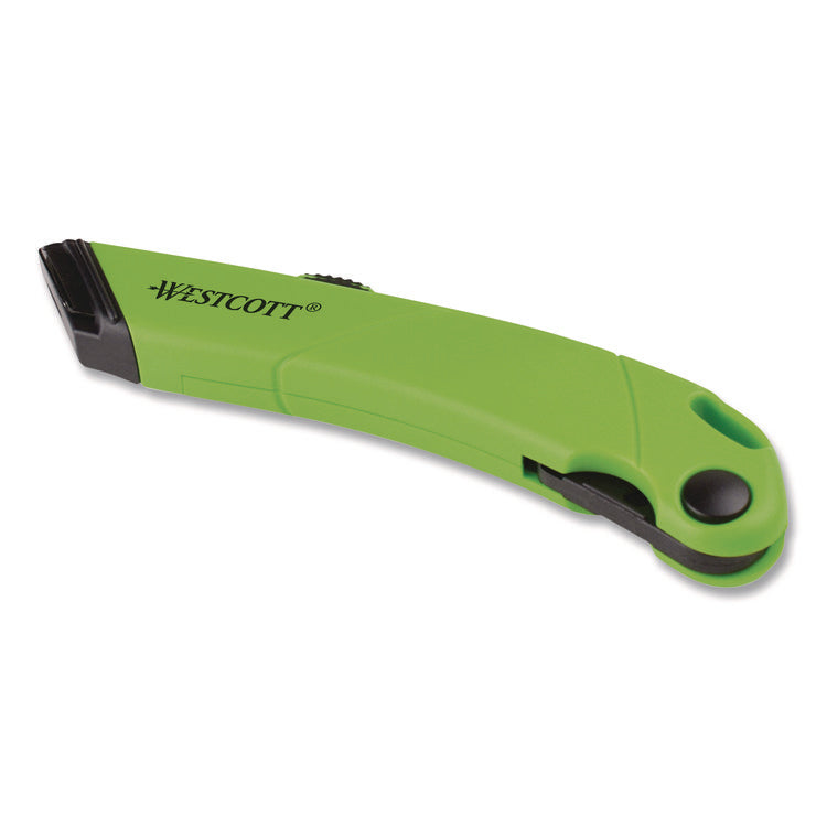 Ceramic Safety Cutter with Fold-Out Film Cutter, Plastic Handle, Green