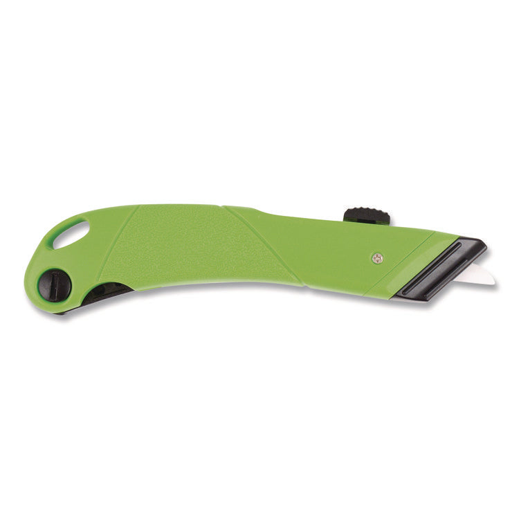 Ceramic Safety Cutter with Fold-Out Film Cutter, Plastic Handle, Green