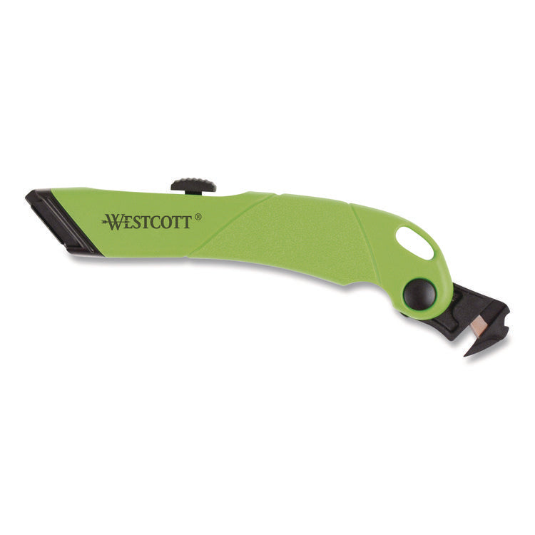 Ceramic Safety Cutter with Fold-Out Film Cutter, Plastic Handle, Green