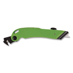 Ceramic Safety Cutter with Fold-Out Film Cutter, Plastic Handle, Green