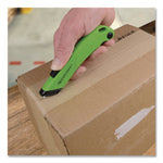 Ceramic Safety Cutter with Fold-Out Film Cutter, Plastic Handle, Green