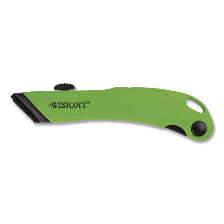 Ceramic Safety Cutter with Fold-Out Film Cutter, Plastic Handle, Green
