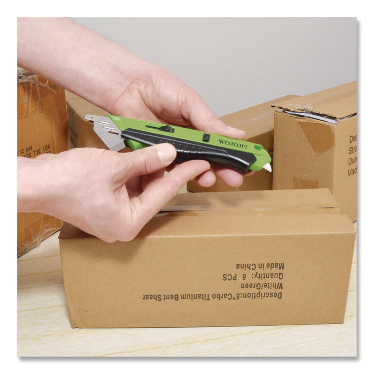 Dual-Sided Ceramic Box Opener, ABS Plastic Handle, Green