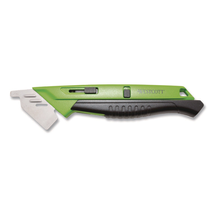 Dual-Sided Ceramic Box Opener, ABS Plastic Handle, Green
