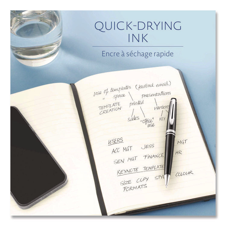 Refill For Waterman Ballpoint Pens, Medium Conical Tip, Black Ink