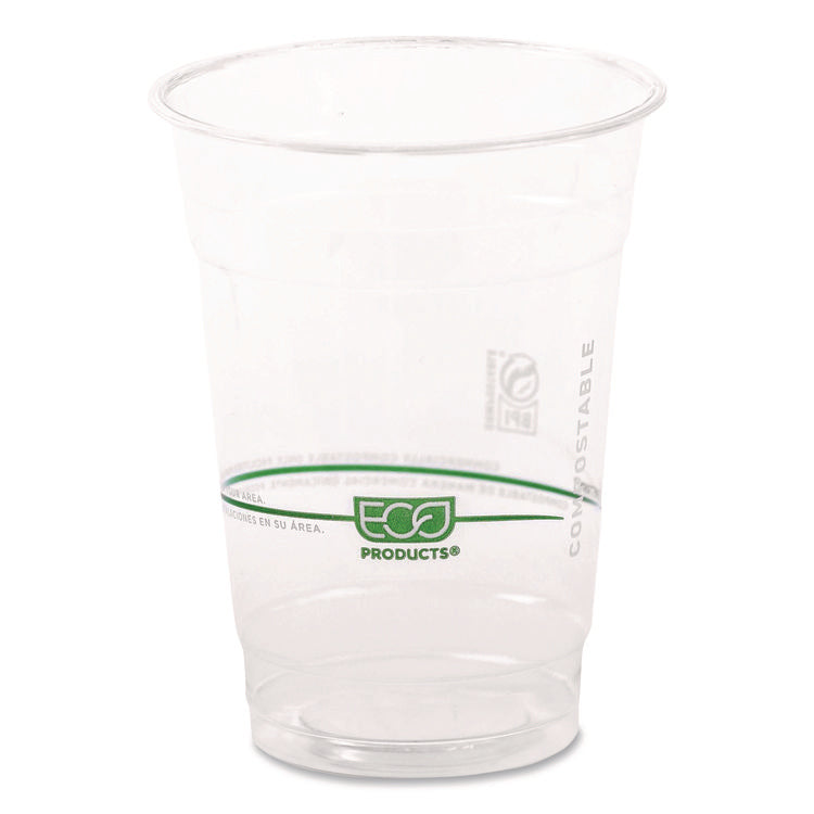 GreenStripe Renewable and Compostable Cold Cups Convenience Pack, 16 oz, Plastic, Clear, 50/Pack