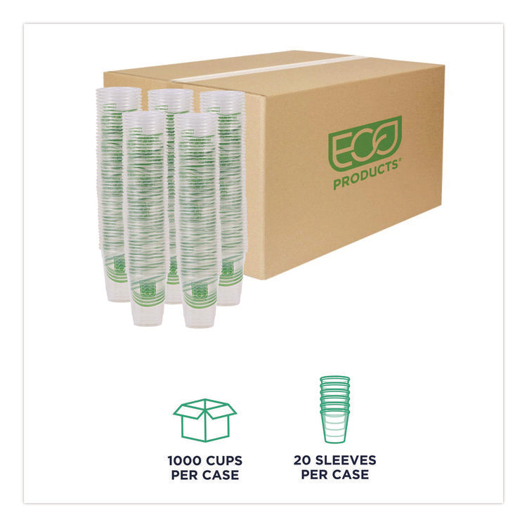 GreenStripe Renewable and Compostable Cold Cups, 9 oz, Plastic, Clear, 50/Pack, 20 Packs/Carton