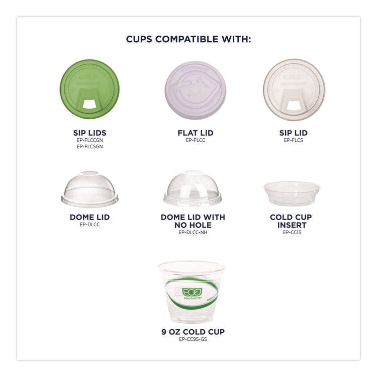 GreenStripe Renewable and Compostable Cold Cups, 9 oz, Plastic, Clear, 50/Pack, 20 Packs/Carton