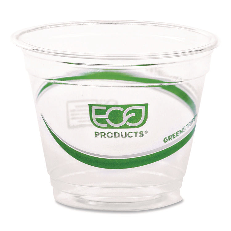 GreenStripe Renewable and Compostable Cold Cups, 9 oz, Plastic, Clear, 50/Pack, 20 Packs/Carton