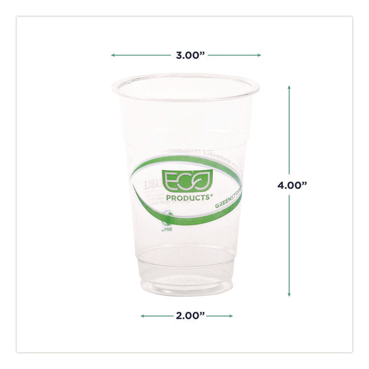 GreenStripe PLA Cold Cups, 10 oz, Plastic, Clear, 1,000/Carton