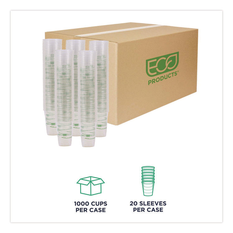 GreenStripe Renewable and Compostable Cold Cups Convenience Pack, 16 oz, Plastic, Clear, 50/Pack
