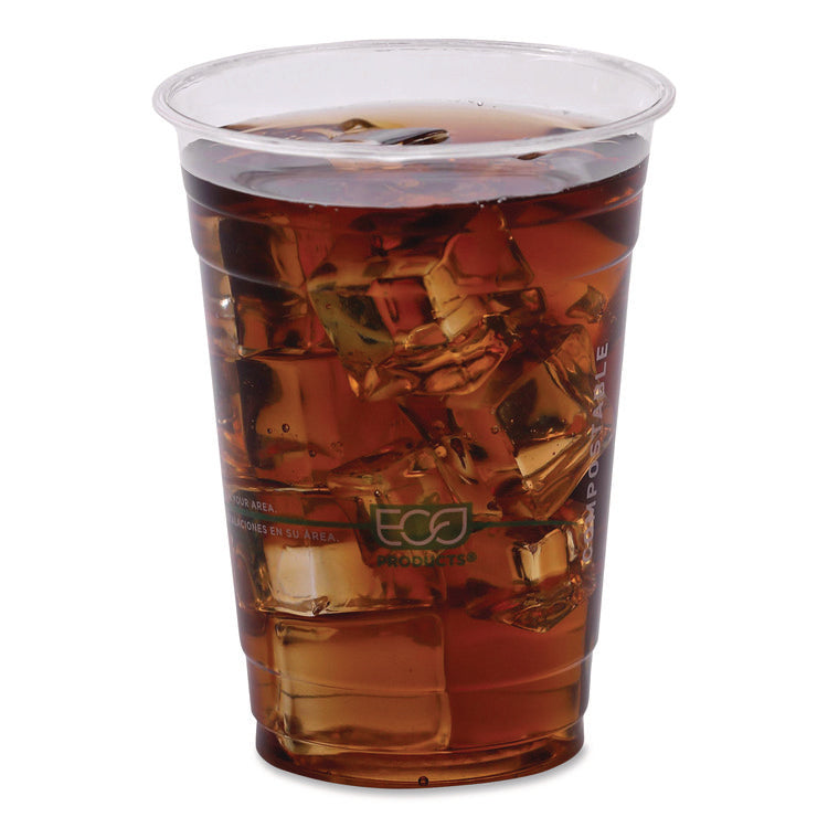GreenStripe Renewable and Compostable Cold Cups Convenience Pack, 16 oz, Plastic, Clear, 50/Pack