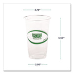 GreenStripe Renewable and Compostable Cold Cups, 20 oz, Plastic, Clear, 50/Pack, 20 Packs/Carton