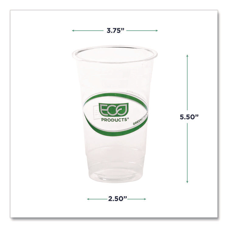 GreenStripe Renewable and Compostable Cold Cups, 20 oz, Plastic, Clear, 50/Pack, 20 Packs/Carton