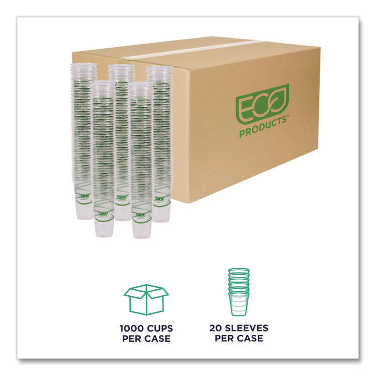 GreenStripe Renewable and Compostable Cold Cups, 20 oz, Plastic, Clear, 50/Pack, 20 Packs/Carton