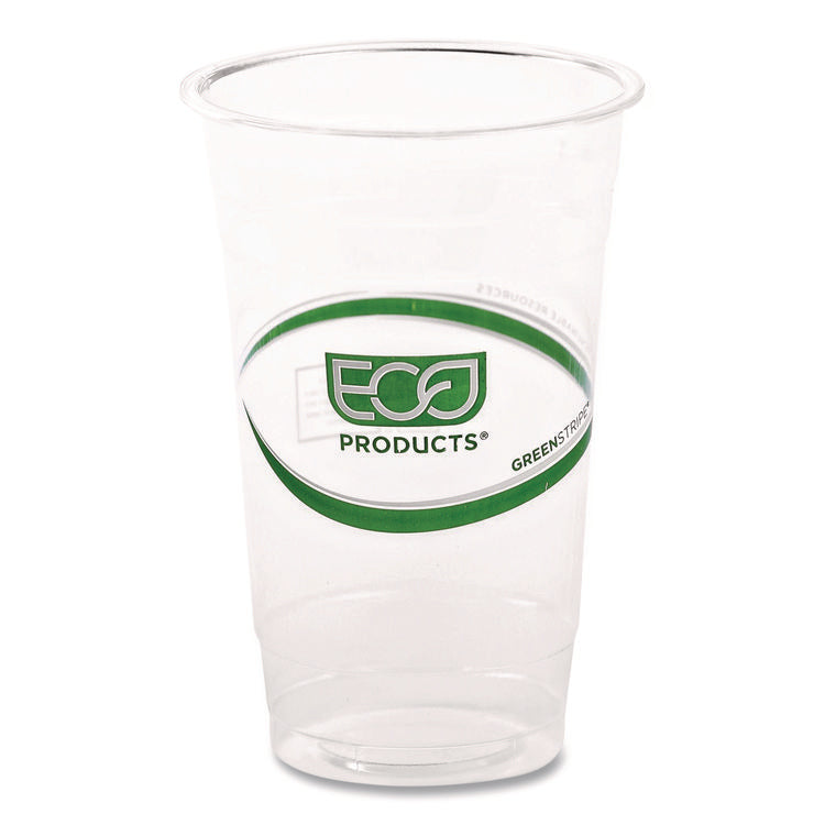 GreenStripe Renewable and Compostable Cold Cups, 20 oz, Plastic, Clear, 50/Pack, 20 Packs/Carton