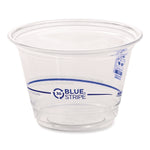 BlueStripe 25% Recycled Content Cold Cups, 9 oz, Plastic, Clear/Blue, 50/Pack, 20 Packs/Carton
