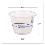 BlueStripe 25% Recycled Content Cold Cups, 9 oz, Plastic, Clear/Blue, 50/Pack, 20 Packs/Carton