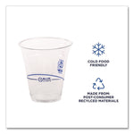BlueStripe 25% Recycled Content Cold Cups, 12 oz, Plastic, Clear/Blue, 50/Pack, 20 Packs/Carton